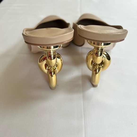 NWT Cult Gaia Harlow Chain Heel Leather Mules - Picture 2 of 4